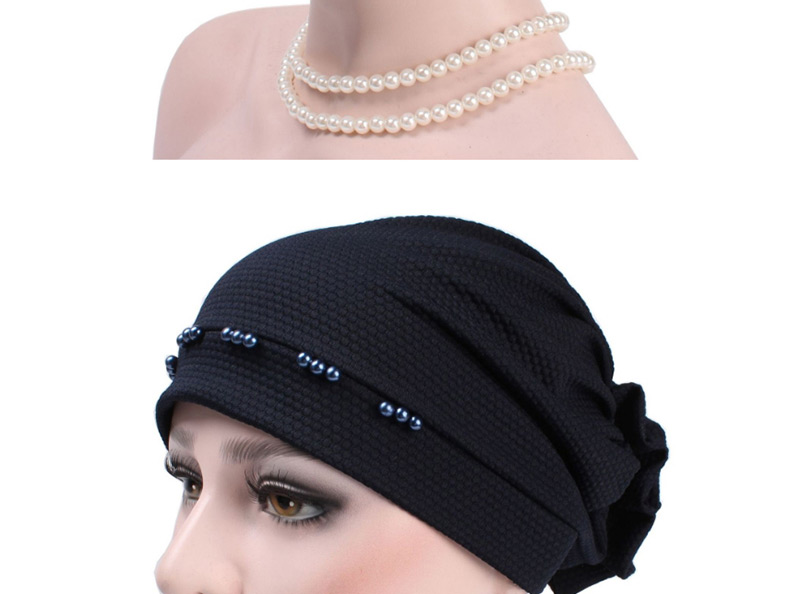 Fashion Navy Wearing A Flower Headband After Beading,Beanies&Others