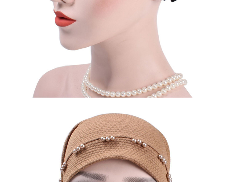 Fashion Khaki Wearing A Flower Headband After Beading,Beanies&Others