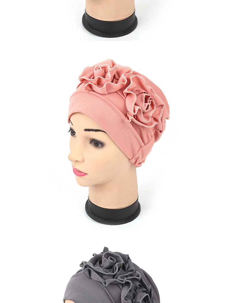Fashion Pink Double Flower Baotou Cap,Beanies&Others