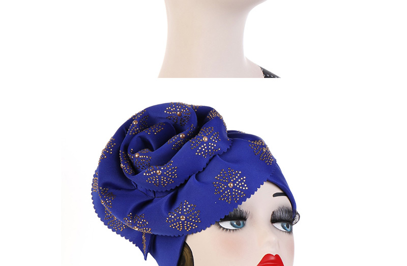 Fashion Navy Hot Drilling Flower Flip Hood,Beanies&Others