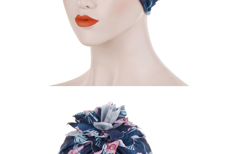 Fashion Navy Cotton Flower Cloth Flower Headband Hat,Beanies&Others