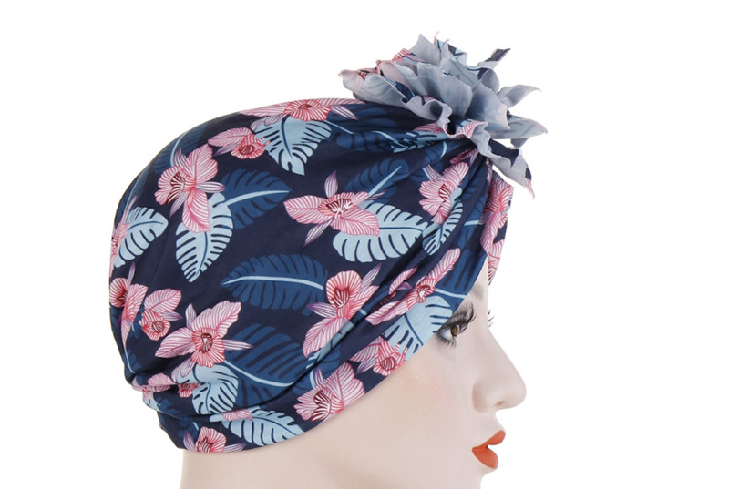 Fashion Navy Cotton Flower Cloth Flower Headband Hat,Beanies&Others