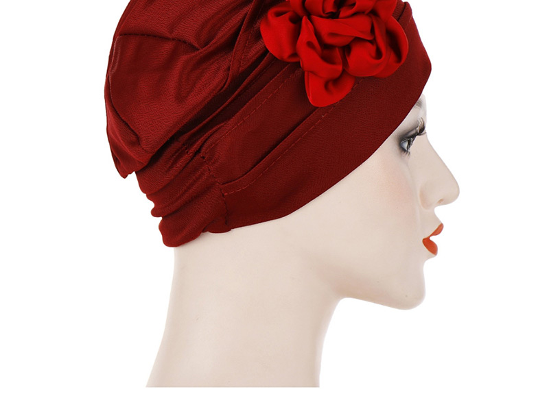 Fashion Watermelon Red Side Flower Hex Cap,Beanies&Others