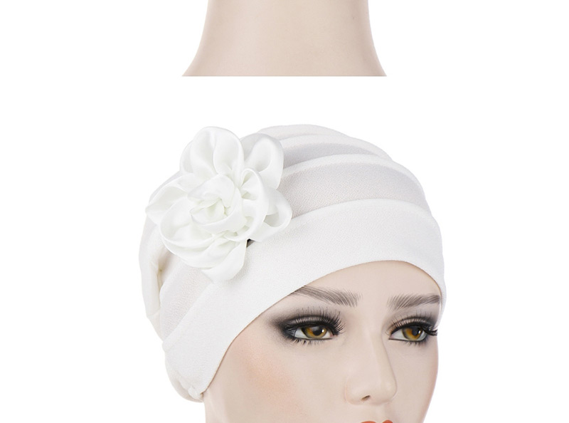 Fashion White Side Flower Hex Cap,Beanies&Others