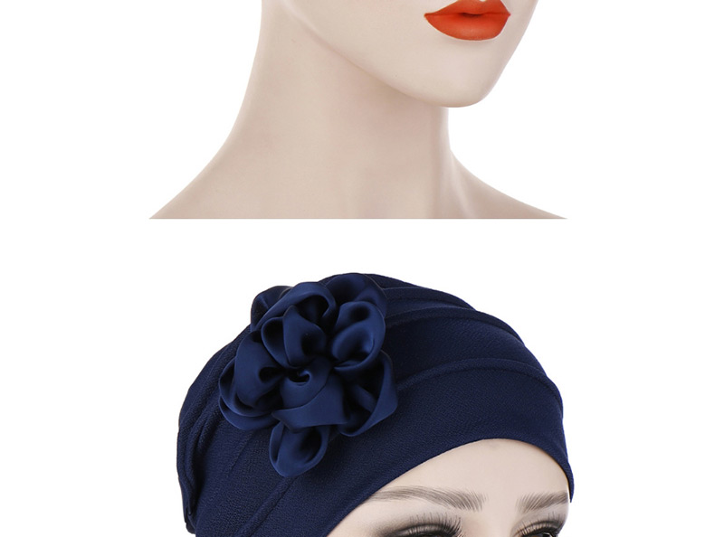 Fashion Navy Side Flower Hex Cap,Beanies&Others