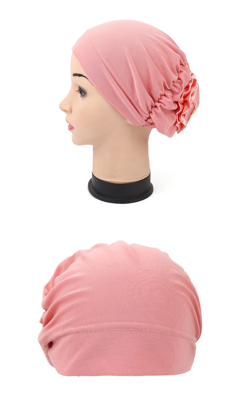 Fashion Pink After Wearing A Flower Cloth Scarf Cap,Beanies&Others