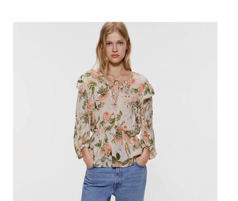 Fashion Color Flower Print Shirt,Tank Tops & Camis
