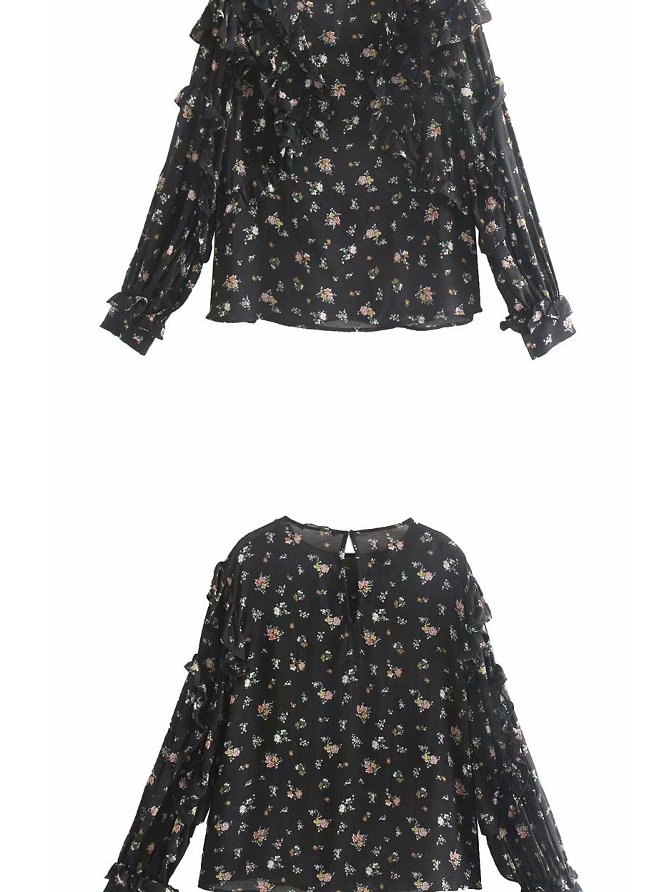 Fashion Black Laminated Flower Print Top,Tank Tops & Camis
