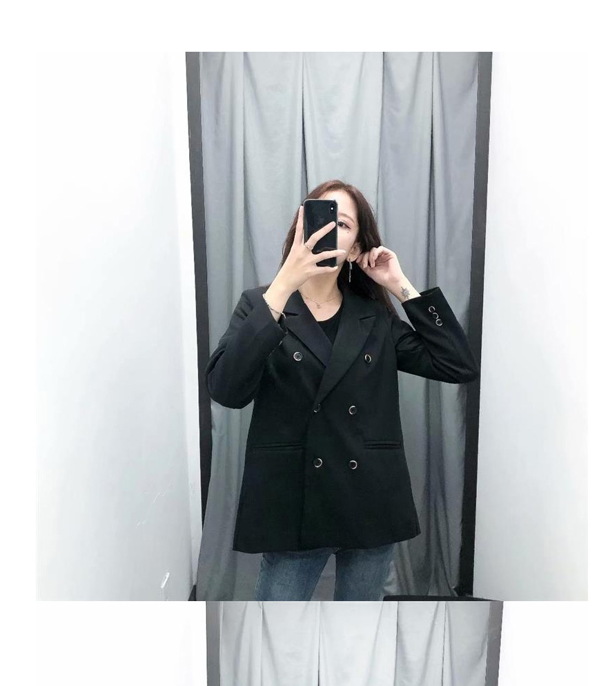 Fashion Black Back Striped Stitching Suit,Coat-Jacket