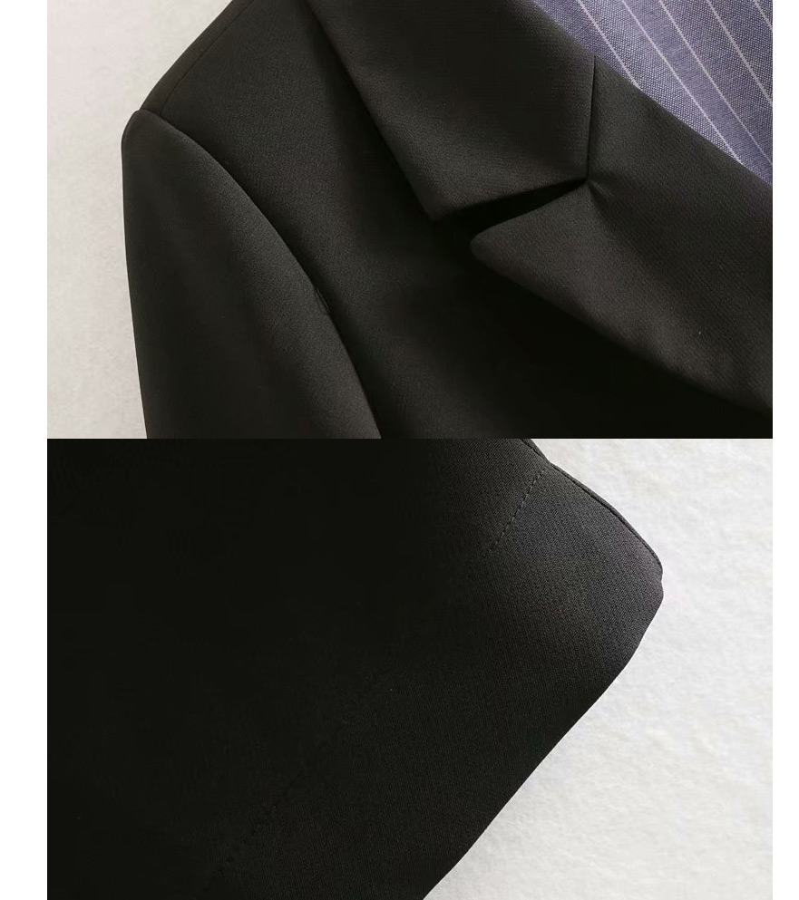 Fashion Black Back Striped Stitching Suit,Coat-Jacket