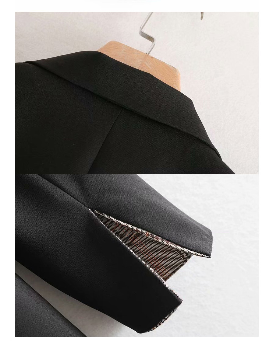 Fashion Black Color Matching Decorated Suit,Coat-Jacket