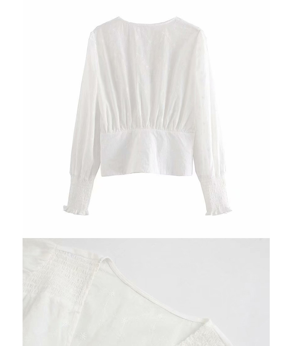 Fashion White V-neck Open Shirt,Tank Tops & Camis
