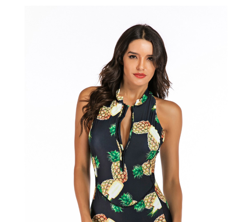 Fashion Pineapple Siamese Surf Suit,One Pieces