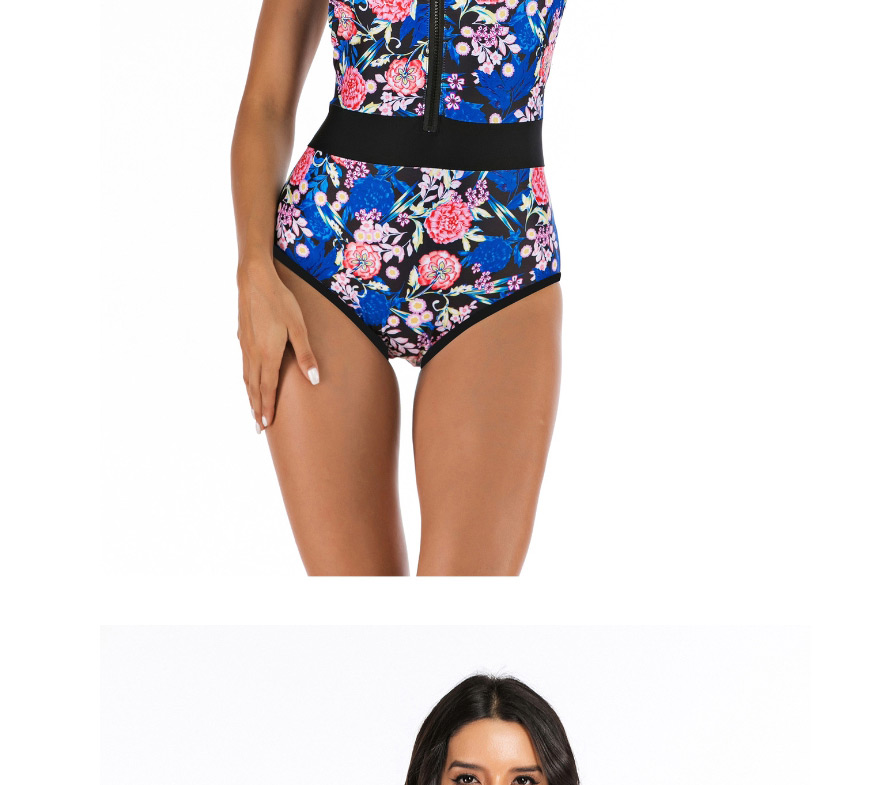 Fashion Blue One-piece Swimsuit,One Pieces