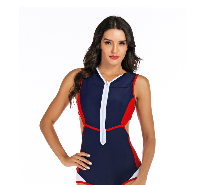 Fashion Navy One-piece Swimsuit,One Pieces