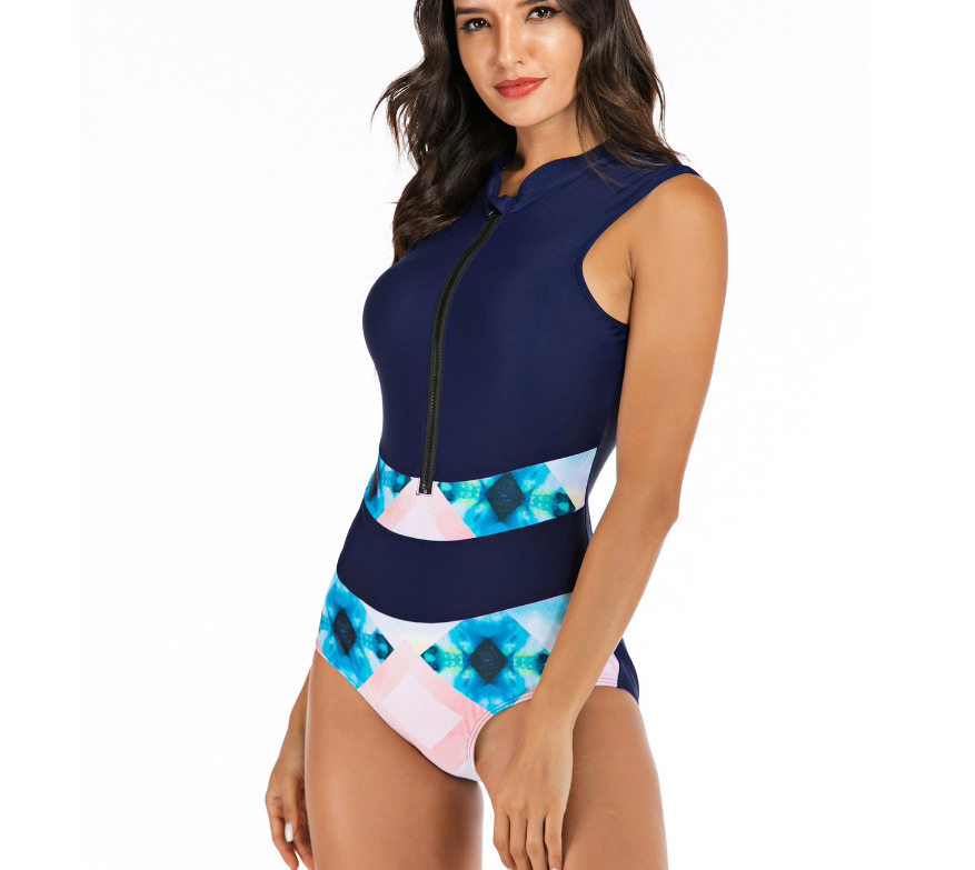 Fashion Color Matching Siamese Surf Suit,One Pieces