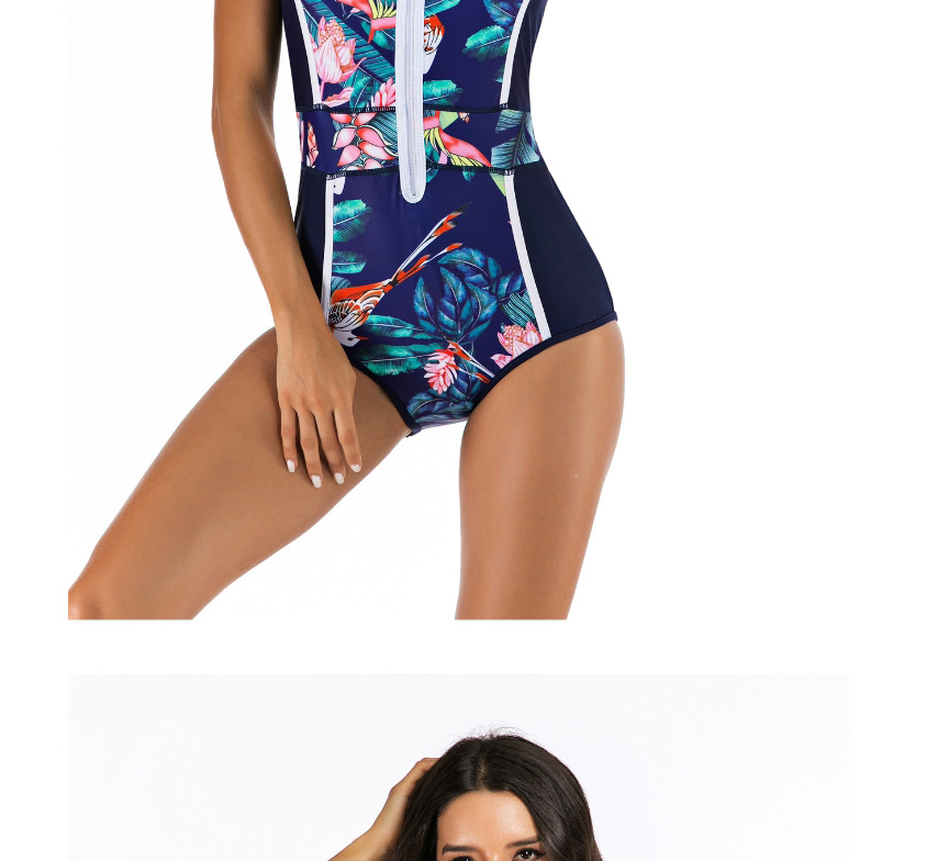Fashion Navy Siamese Diving Suit,One Pieces