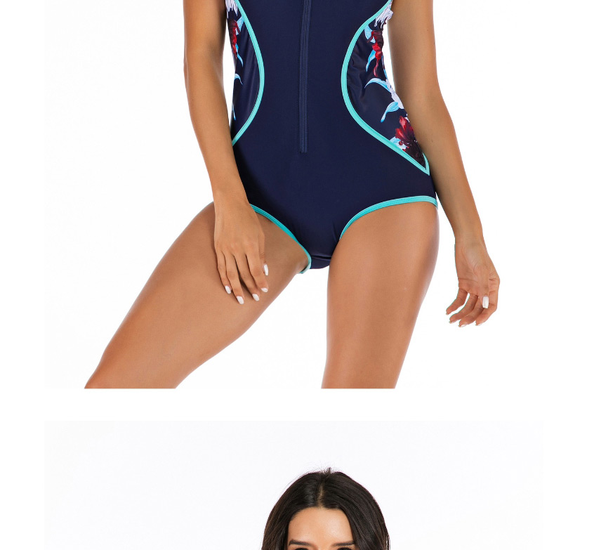 Fashion Navy Siamese Surf Suit,One Pieces