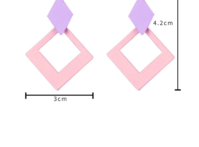 Fashion Pink Diamond Stitching Earrings,Drop Earrings