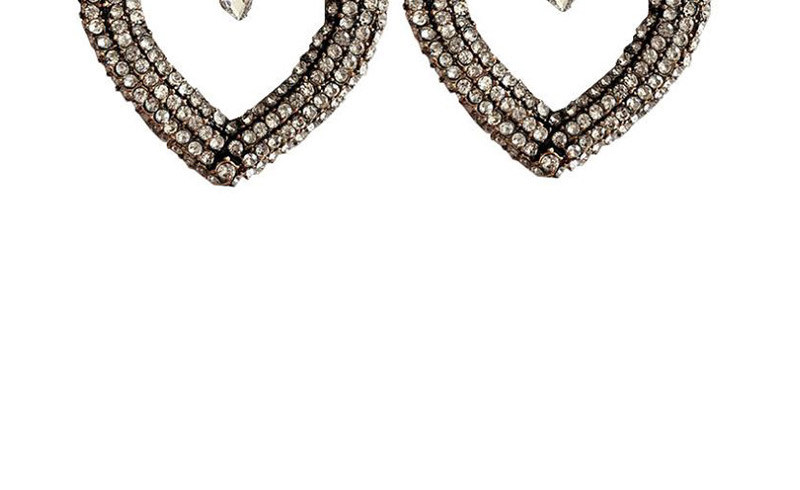 Fashion Silver Full Diamond Love Earrings,Drop Earrings