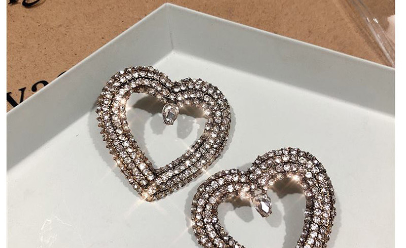 Fashion Silver Full Diamond Love Earrings,Drop Earrings