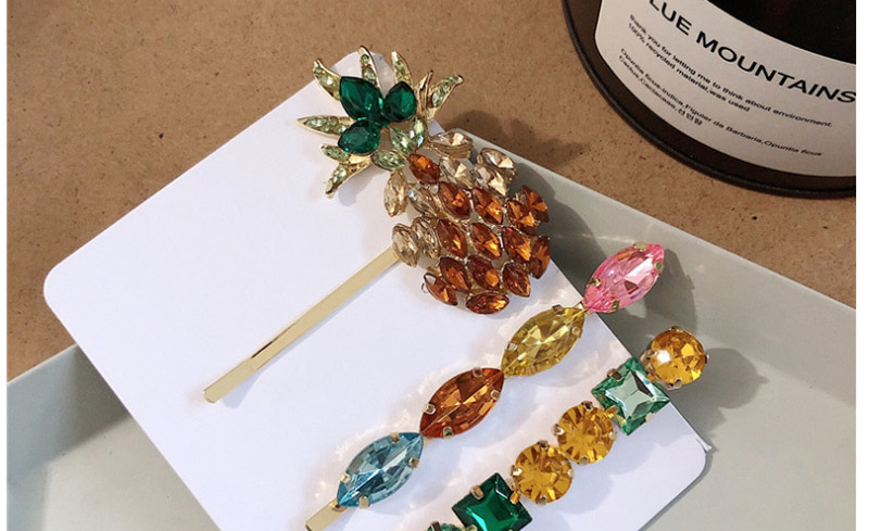Fashion Colored Set Pineapple-studded Hair Clip,Hairpins
