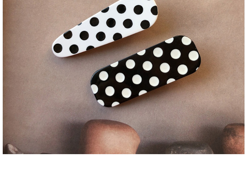 Fashion Triangle Black And White Spot Pattern Decorated Hair Clip,Hairpins