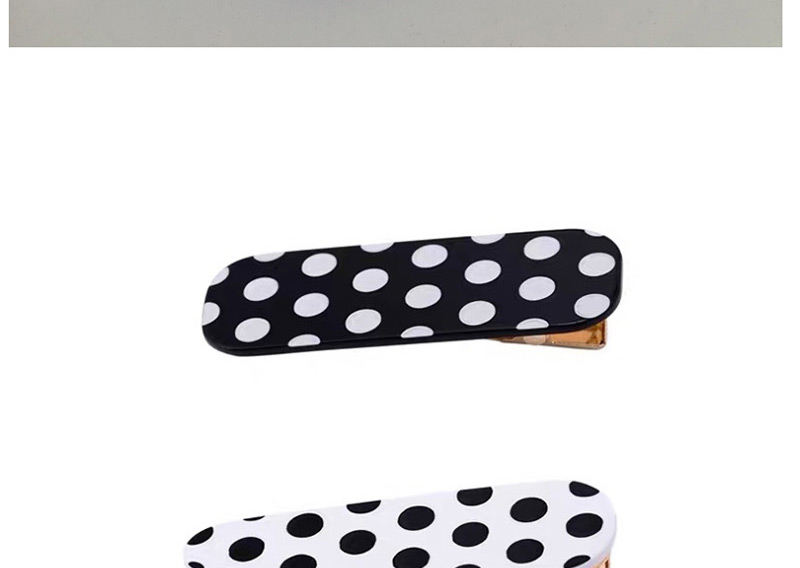 Fashion Square Black And White Spot Pattern Decorated Hair Clip,Hairpins