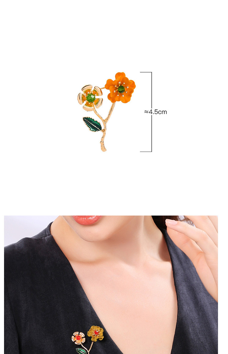 Fashion Green Drop Glaze Flower Brooch,Korean Brooches
