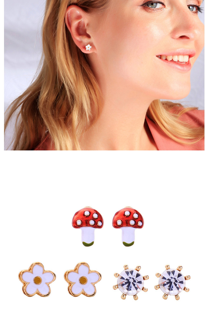 Fashion Color Mushroom Flower  Sterling Silver Earrings,Stud Earrings