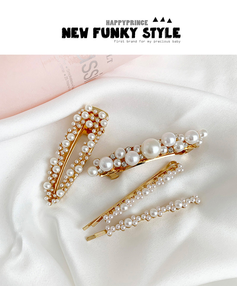 Fashion Gold Alloy Pearl Hair Clip Set,Hairpins