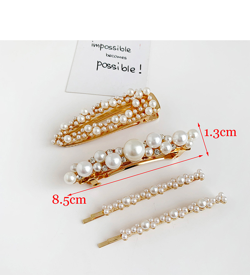 Fashion Gold Alloy Pearl Hair Clip Set,Hairpins