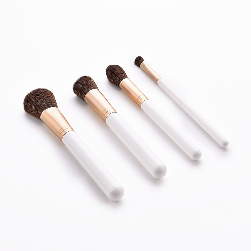Fashion White + Gold 4 Sticks With Wooden Handle Brush,Beauty tools