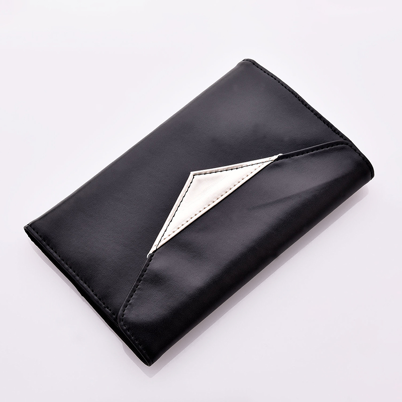 Fashion Black Contrast Stitching Cosmetic Bag,Beauty tools