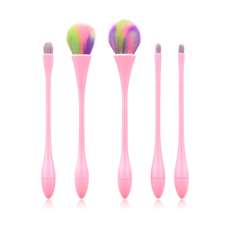 Fashion Rose Gold 5 Sticks Small Waist Colorful Hair Makeup Brush,Beauty tools