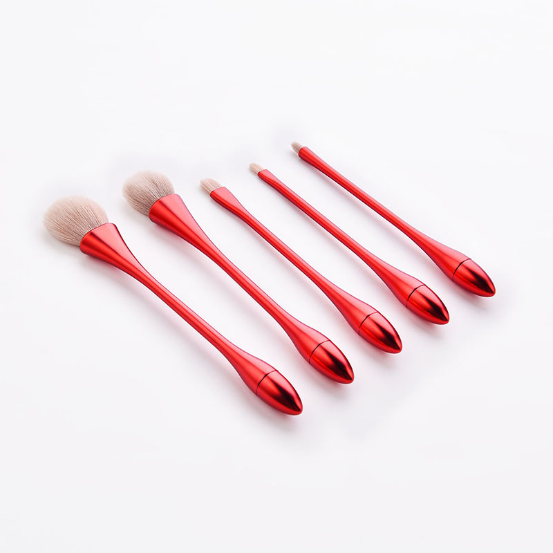 Fashion Red 5 Sticks Small Waist Colorful Hair Makeup Brush,Beauty tools