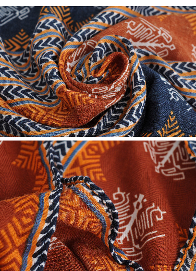 Fashion Orange Vertical Stripe Printed Tassel Scarf Shawl,Thin Scaves