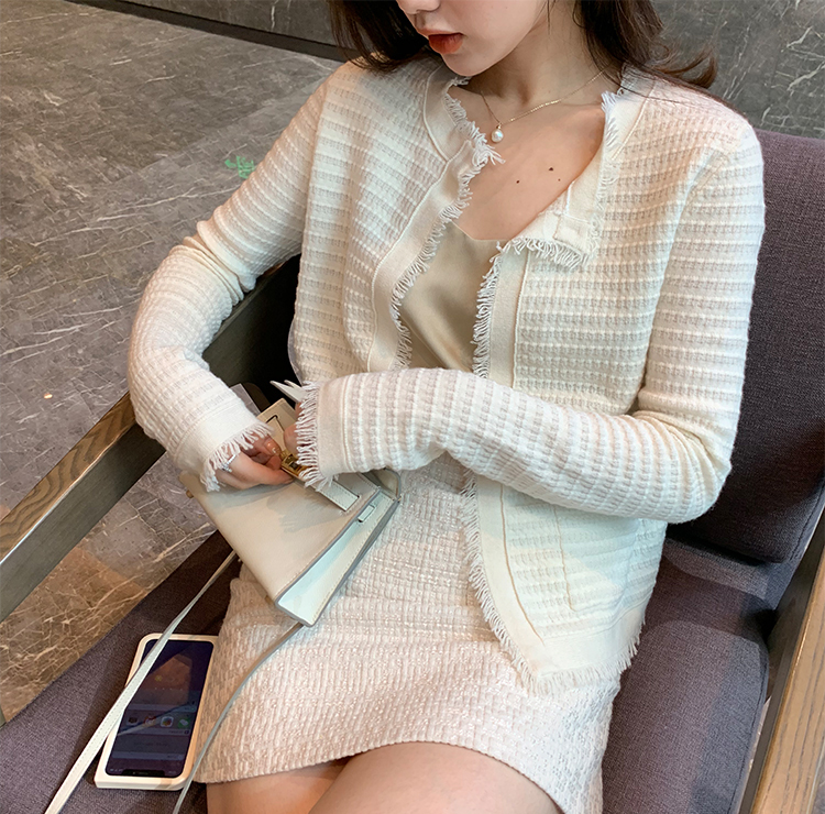 Fashion White Solid Color Cardigan,Sweater