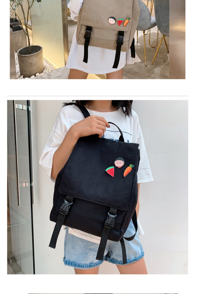 Fashion Khaki Cartoon Label Backpack,Backpack