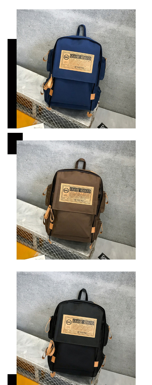 Fashion Brown Oxford Cloth Letter Backpack,Backpack