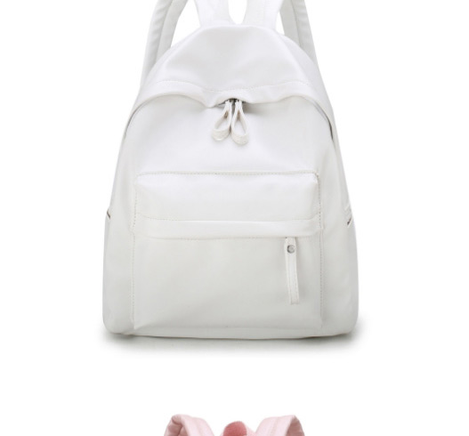 Fashion White Solid Color Backpack,Backpack