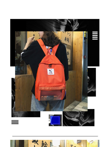 Fashion Orange Cartoon Label Backpack,Backpack