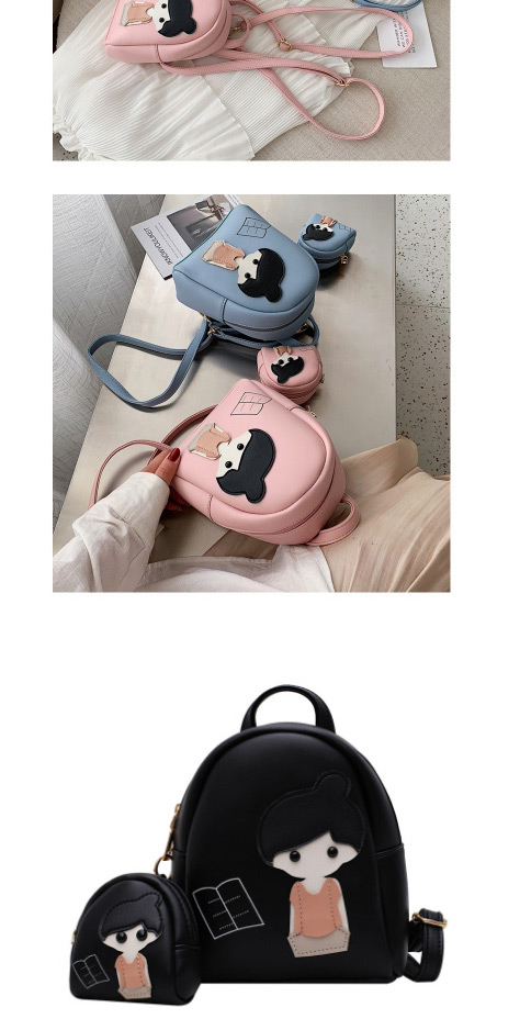 Fashion Pink Contrast Shoulder Bag,Backpack
