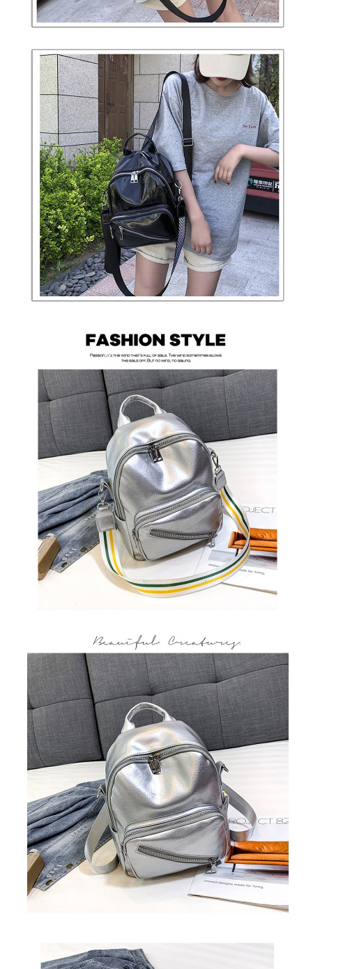 Fashion Silver Glossy Travel Backpack,Backpack
