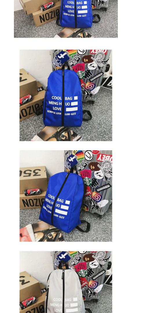 Fashion Blue Letter Printed Backpack,Backpack