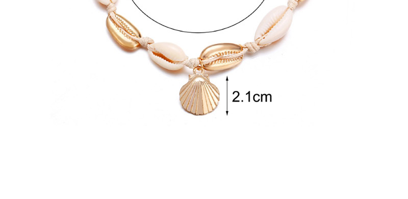 Fashion Gold Natural Shell Braided Rope Scallop Anklet,Fashion Anklets