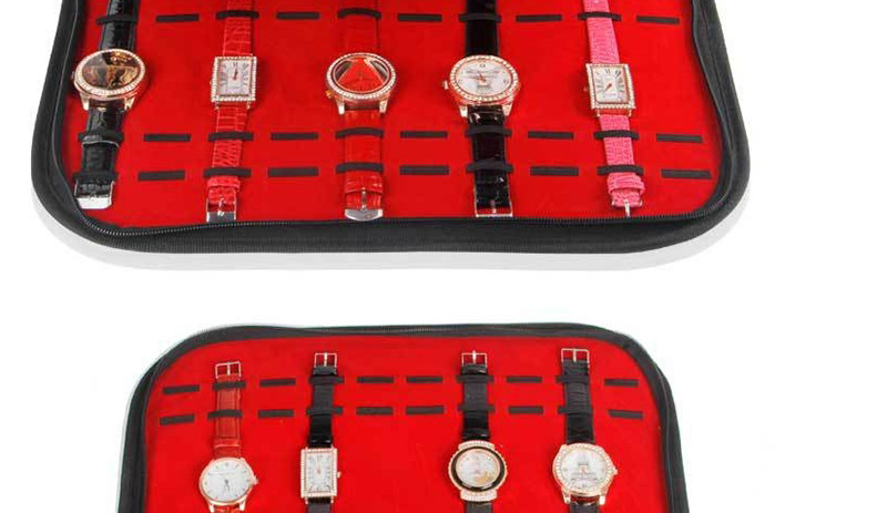 Fashion Black + Red 20 Watch Display Box,Jewelry Findings & Components