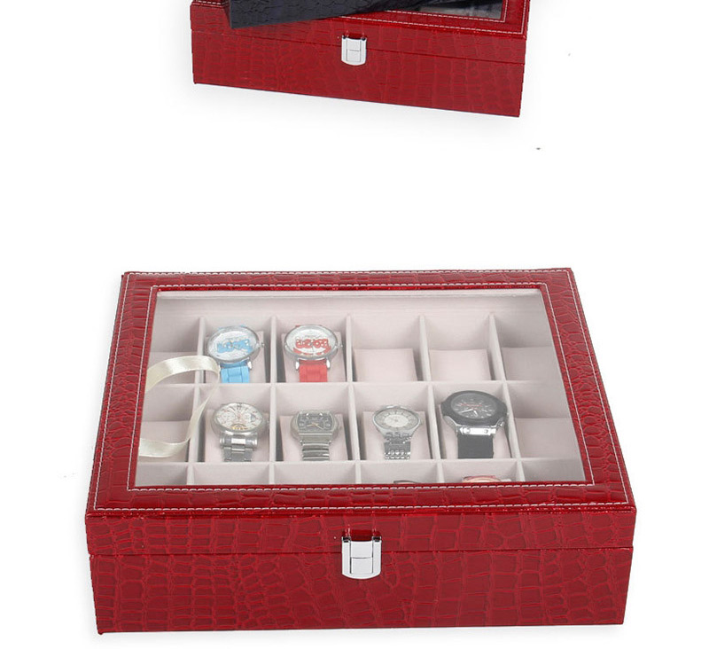 Fashion Red 18-bit Watch Storage Box,Jewelry Findings & Components