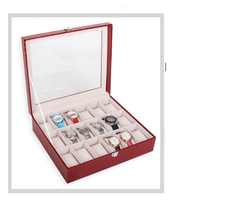Fashion Red 18-bit Watch Storage Box,Jewelry Findings & Components