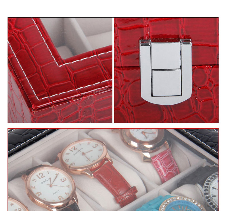 Fashion Black 18-bit Watch Storage Box,Jewelry Findings & Components